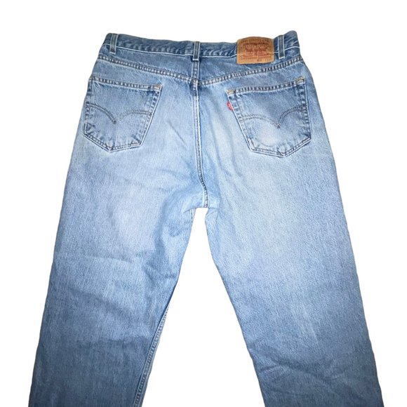 Levis Vintage Well Worn Relaxed Fit 100 Cotton Straight Leg Jeans 36 33 - Picture 6 of 10